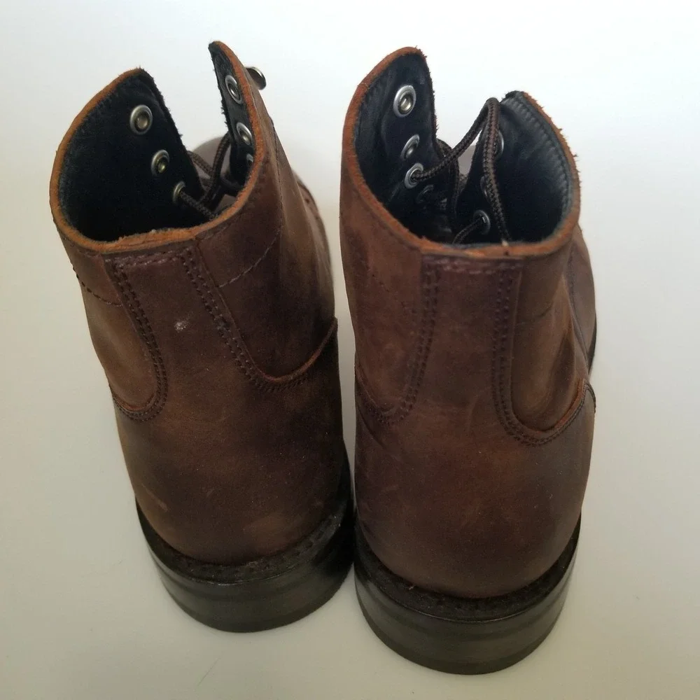 Thursday Boot Co Captain Boots Mens Size 10 Wide Brown Leather Cap Toe Work EUC